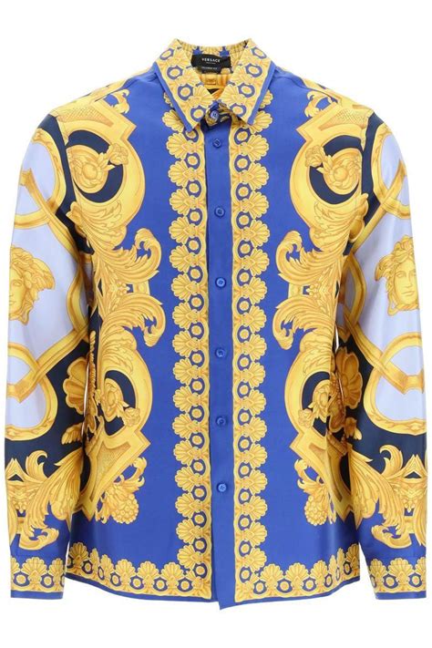 barocco silk shirt versace|Versace barocco shirt men's.